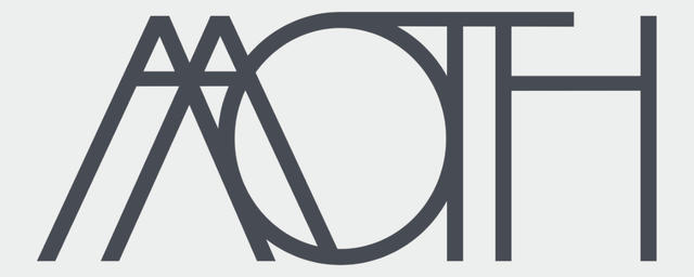 aaoth logo. letters are intersecting each other and are very straight and simple.